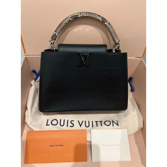 Brand New Louis Vuitton Capucines MM With Python Handle Hand Bag - Picture 1 of 7